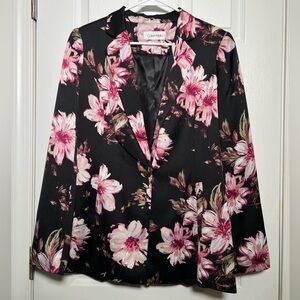 Calvin Klein Black Blazer with Pink Floral Print